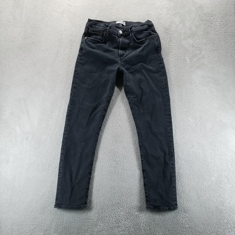 Agolde Jeans Womens 27 Black Toni Slim Mid‎ Rise Skinny Crop Stretch Charcoal